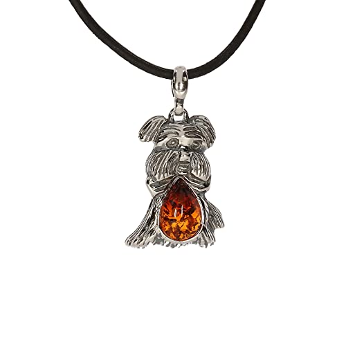 Bernstein Anhänger "Hund" ( ohne Lederband ) von Artisana-Schmuck, Fassung 925/000 Sterling Silber von Artisana-Schmuck