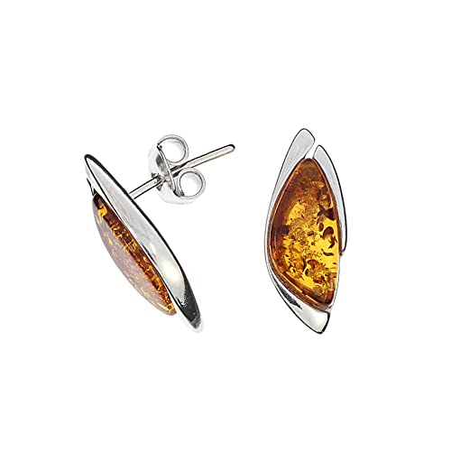 Bernstein Ohrringe, elegante Ohrstecker aus Bernstein und 925/000 Sterling Silber rhodiniert von Artisana-Schmuck Bernstein Ohrringe, elegante Ohrstecker aus Bernstein und 925/000 Sterling Silber rhodiniert von Artisana-Schmuck von Artisana-Schmuck