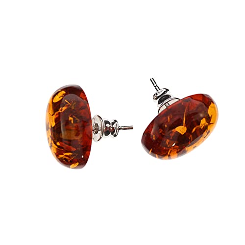 Bernstein Ohrringe, ovale Ohrringe aus Bernstein und 925/000 Sterling Silber rhodiniert von Artisana-Schmuck von Artisana-Schmuck