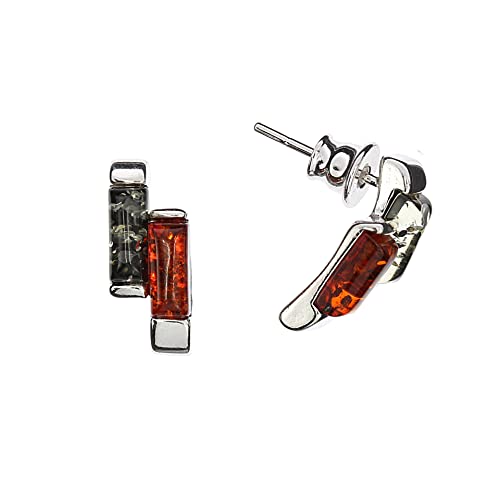 Bernstein Ohrringe, zweifarbige Ohrstecker aus Bernstein und 925/000 Sterling Silber rhodiniert von Artisana-Schmuck Bernstein Ohrringe, zweifarbige Ohrstecker aus Bernstein und 925/000 Sterling Silber rhodiniert von Artisana-Schmuck von Artisana-Schmuck