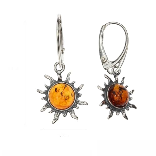 Bernstein Ohrringe von Artisana-Schmuck, elegante Ohrhänger "Sonne" mit Bernstein, gefasst in 925/000 Sterling Silber Bernstein Ohrringe von Artisana-Schmuck, elegante Ohrhänger "Sonne" mit Bernstein, gefasst in 925/000 Sterling Silber von Artisana-Schmuck
