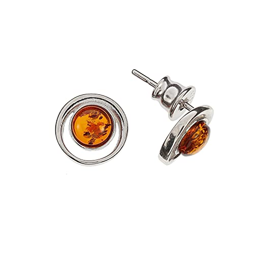 Bernstein Ohrringe von Artisana-Schmuck, elegante kleine Ohrstecker Fassung 925/000 Sterling Silber rhodiniert Bernstein Ohrringe von Artisana-Schmuck, elegante kleine Ohrstecker Fassung 925/000 Sterling Silber rhodiniert von Artisana-Schmuck