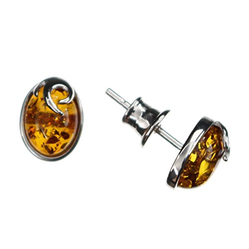 Bernstein Ohrringe von Artisana-Schmuck, elegante ovale Ohrstecker mit Bernstein, Fassung 925/000 Sterling Silber rhodiniert Bernstein Ohrringe von Artisana-Schmuck, elegante ovale Ohrstecker mit Bernstein, Fassung 925/000 Sterling Silber rhodiniert von Artisana-Schmuck