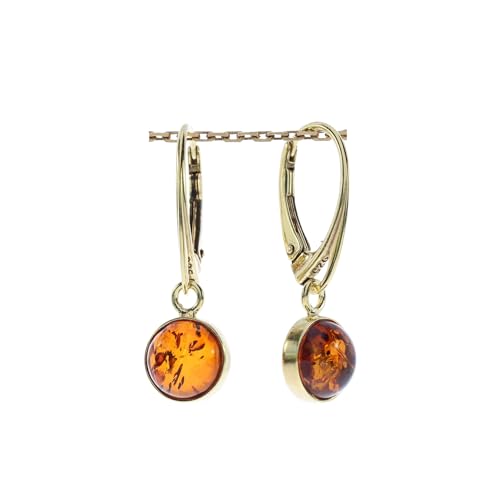 Bernstein Ohrringe von Artisana-Schmuck, moderne hängende Ohrringe aus Bernstein und 925/000 Sterling Silber vergoldet Bernstein Ohrringe von Artisana-Schmuck, moderne hängende Ohrringe aus Bernstein und 925/000 Sterling Silber vergoldet von Artisana-Schmuck