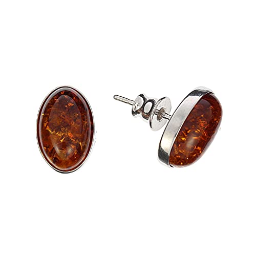 Bernstein Ohrringe von Artisana-Schmuck, ovale Ohrstecker aus Bernstein und 925/000 Sterling Silber rhodiniert Bernstein Ohrringe von Artisana-Schmuck, ovale Ohrstecker aus Bernstein und 925/000 Sterling Silber rhodiniert von Artisana-Schmuck