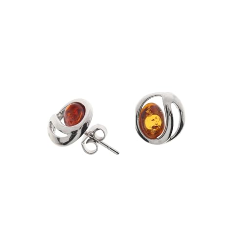 Bernstein Ohrstecker von Artisana-Schmuck, Ohrringe aus Bernstein und 925/000 Sterling Silber rhodiniert von Artisana-Schmuck