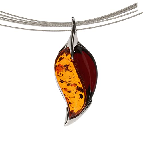 Blatt Anhänger aus baltischem Bernstein Bicolor & 925 Sterling Silber rhodiniert – ohne Kette, mit Geschenkbox – eleganter Schmuck, edles Geschenk für Frauen Blatt Anhänger aus baltischem Bernstein Bicolor & 925 Sterling Silber rhodiniert – ohne Kette, mit Geschenkbox – eleganter Schmuck, edles Geschenk für Frauen von Artisana-Schmuck