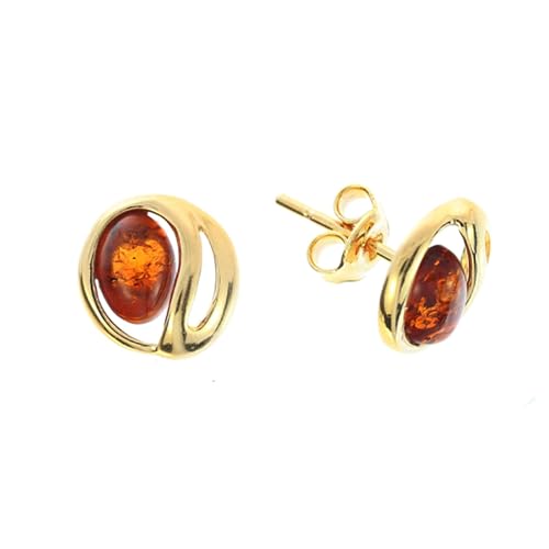 Elegante, runde Damen Ohrstecker aus Bernstein und 925 Sterling Silber vergoldet, Ohrringe von Artisana- Schmuck, mit Geschenkverpackung – perfekte Geschenkidee Elegante, runde Damen Ohrstecker aus Bernstein und 925 Sterling Silber vergoldet, Ohrringe von Artisana- Schmuck, mit Geschenkverpackung – perfekte Geschenkidee von Artisana-Schmuck