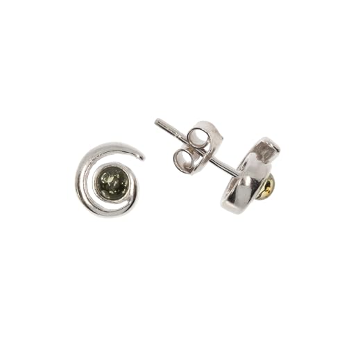 Bernstein Ohrringe von Artisana-Schmuck, kleine grüne Ohrstecker aus Bernstein und 925/000 Sterling Silber rhodiniert Bernstein Ohrringe von Artisana-Schmuck, kleine grüne Ohrstecker aus Bernstein und 925/000 Sterling Silber rhodiniert von Artisana-Schmuck