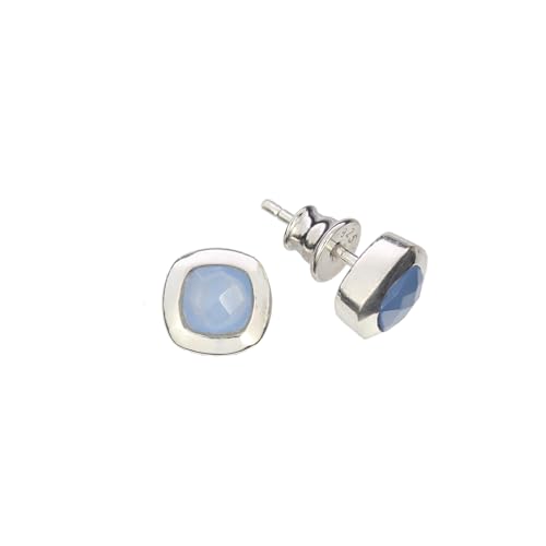 Ohrringe mit blauem Chalzedon von Artisana-Schmuck, moderne Ohrstecker, Fassung 925/000 Sterling Silber Ohrringe mit blauem Chalzedon von Artisana-Schmuck, moderne Ohrstecker, Fassung 925/000 Sterling Silber von Artisana-Schmuck
