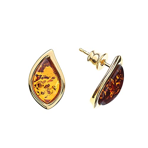 Bernstein Ohrringe von Artisana-Schmuck, elegante Ohrstecker mit Bernstein, Fassung 925/000 Sterling Silber vergoldet Bernstein Ohrringe von Artisana-Schmuck, elegante Ohrstecker mit Bernstein, Fassung 925/000 Sterling Silber vergoldet von Artisana-Schmuck
