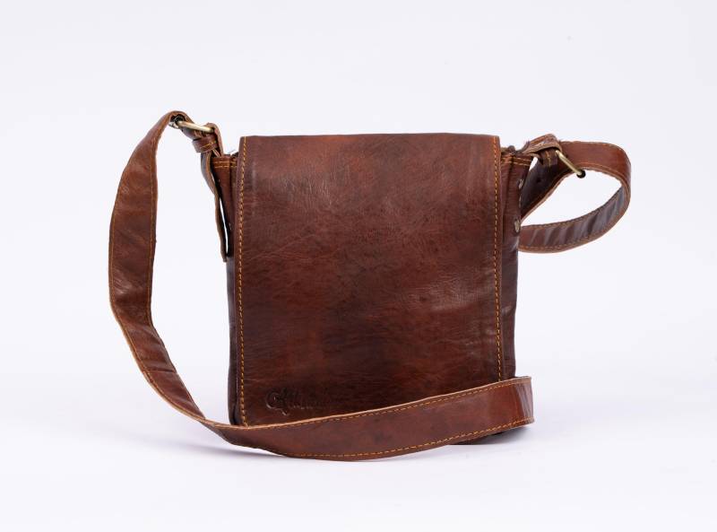 Sling Bag, Mens Leather Smartphone Crossbody Small Cell Phone Shoulder Purse, Handmade Shoulde, Gift For Dad von ArtisanaliaShop