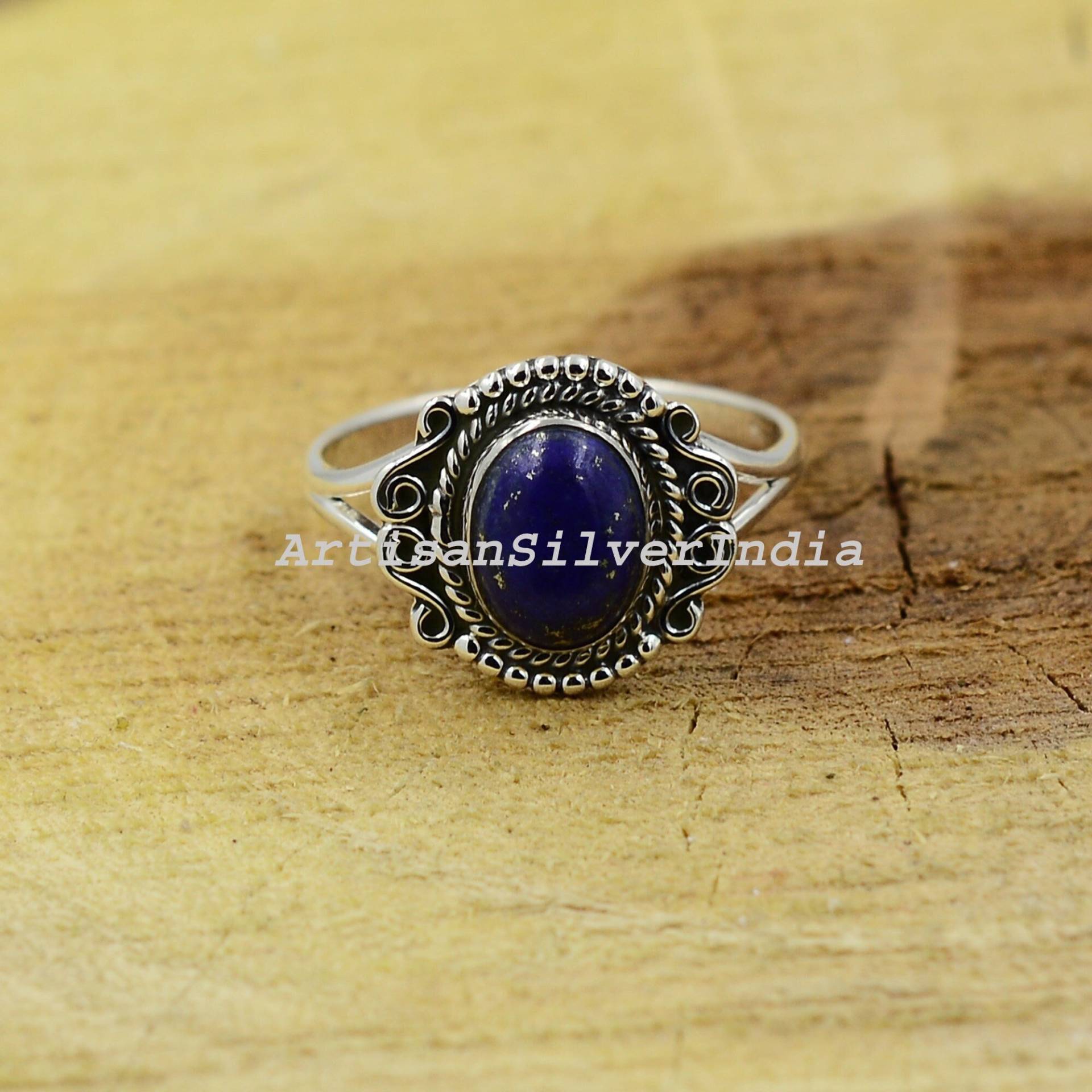 Lapis Lazuli Ring, Edelstein Fidget Jeden Tag Ring Für Mädchen, Geburtsstein Schmuck von ArtisansilverIndia