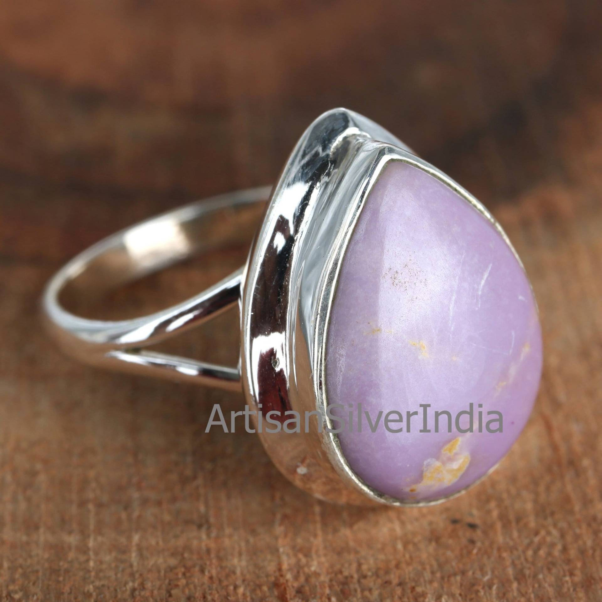 Phosphosiderit Edelstein Ring, Handgemachter Frauen Birnenform Ehering, Zierlicher Geschenk Für Sie von ArtisansilverIndia