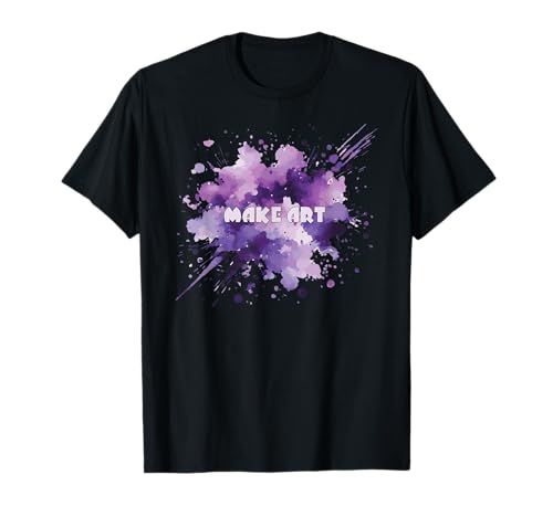 Make Art Purple Spritzer Aquarellfarbe T-Shirt Make Art Purple Spritzer Aquarellfarbe T-Shirt von Artist Teacher Student Designs