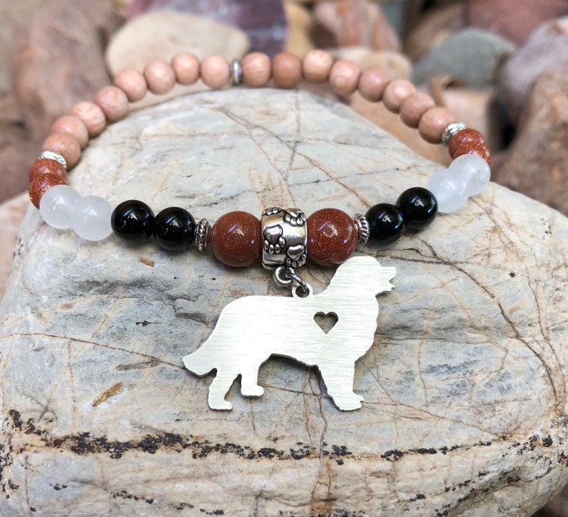 Berner Sennenhund Mala Edelstein Armband - Hundeliebhaber Hunde Schmuck Haustier von ArtistCreationsKaren