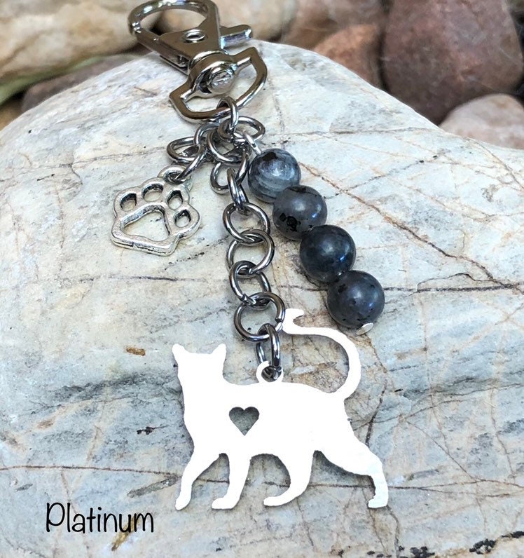 Burma-Katze-Schlüsselanhänger - Katzen-Schlüsselanhänger Katzen-Taschenanhänger Katzen-Edelstein-Schlüsselanhänger Katzenliebhaber Katze von ArtistCreationsKaren