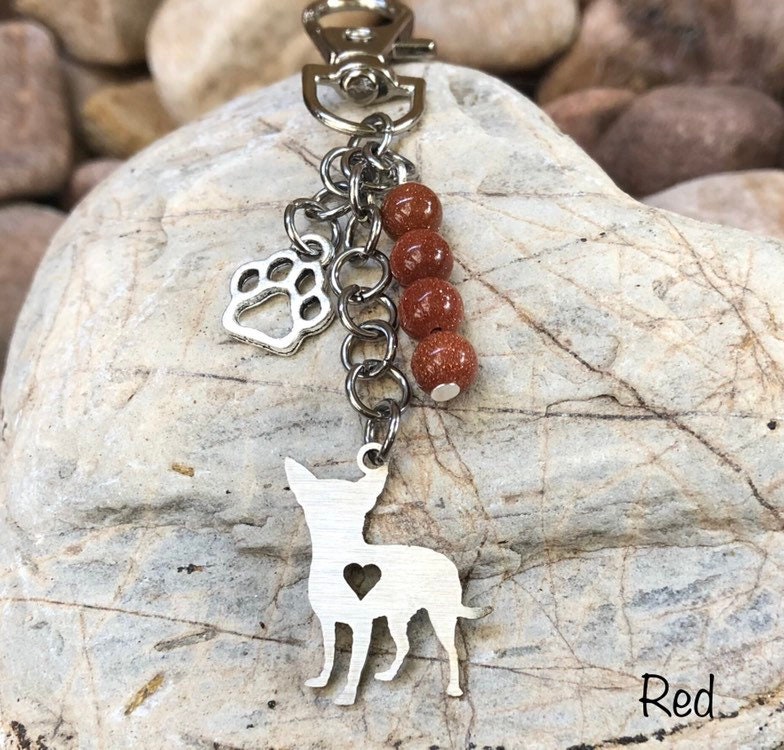 Chihuahua Hund Schlüsselanhänger, Edelstahl Haustier Taschenanhänger, Schmuck, Hundeliebhaber, Hunde Andenken, Weihnachtsgeschenk von ArtistCreationsKaren