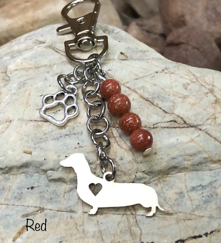 Dackel Hund Schlüsselanhänger, Edelstahl Taschenanhänger, Haustier Andenken, Schmuck, Tier Weihnachten, Geschenk von ArtistCreationsKaren