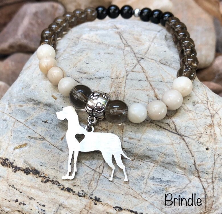 Deutsche Dogge Armband - Für Hunde Doge Schmuck Edelstein Perlen Hundeliebhaber Geschenk Stretch von ArtistCreationsKaren