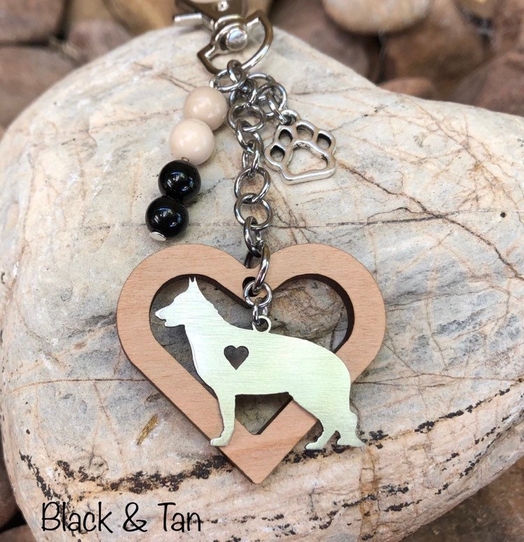 Deutscher Schäferhund Schlüsselanhänger, Edelstahl Hunde Taschenanhänger, Haustier Andenken, Geschenk von ArtistCreationsKaren