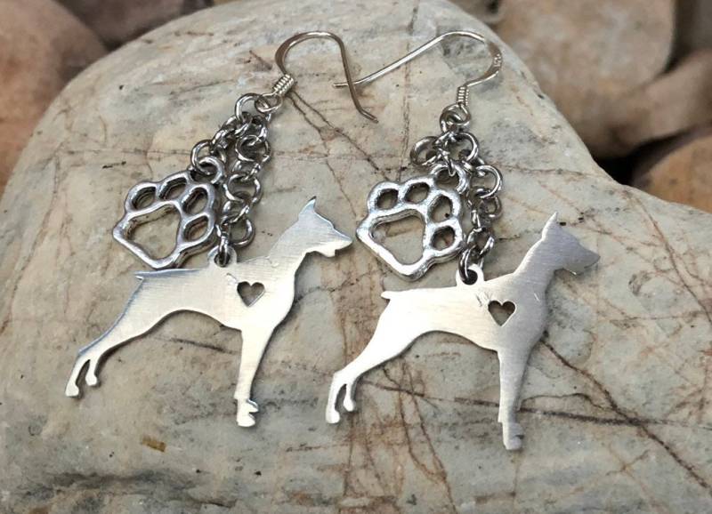 Dobermann Tropfen Ohrringe - Hund Schmuck Hundeliebhaber Hunde Geschenk Hängende Pfote Charm Haustier Dobermann Tropfen Ohrringe - Hund Schmuck Hundeliebhaber Hunde Geschenk Hängende Pfote Charm Haustier von ArtistCreationsKaren