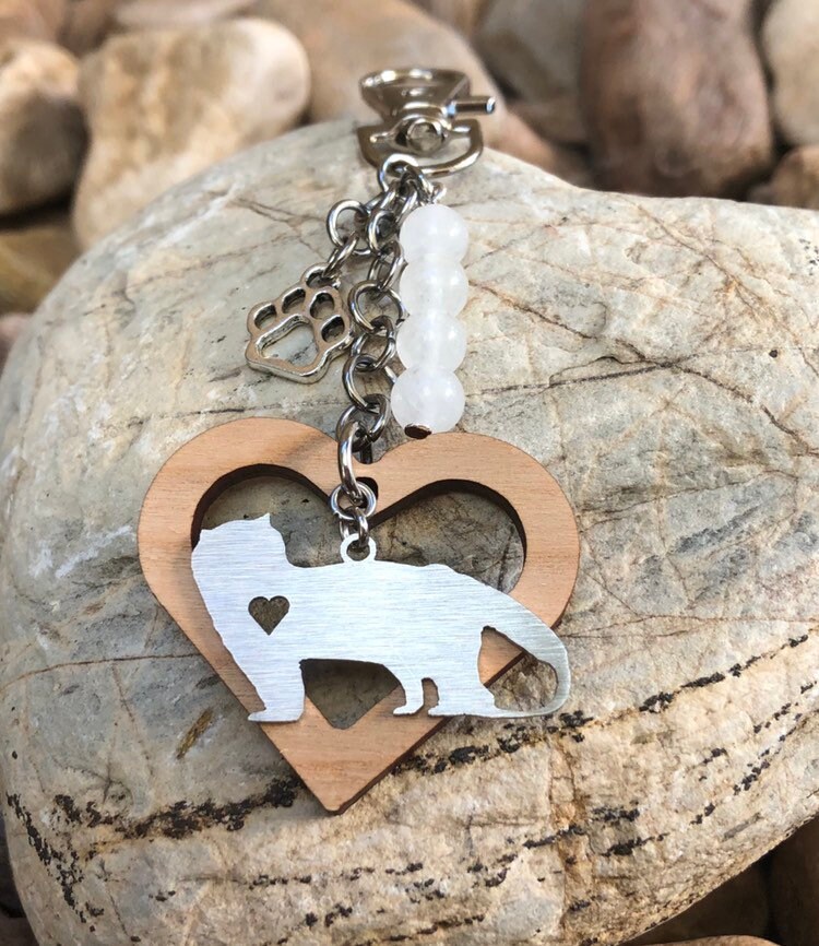 Himalaya Katze Edelstein Schlüsselanhänger - Taschenanhänger Katzen Tierschmuck Katzenschmuck von ArtistCreationsKaren