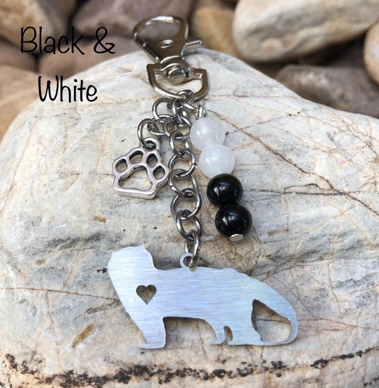 Himalaya Katze Schlüsselanhänger - Katzen Katzentasche Charm Edelstein Katzenliebhaber Schmuck Katzenschmuck von ArtistCreationsKaren