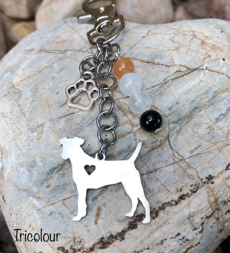 Jack Russel Hund Schlüsselanhänger, Edelstahl Taschenanhänger, Haustier Schmuck, Andenken, Tier, Weihnachten, Geschenk von ArtistCreationsKaren