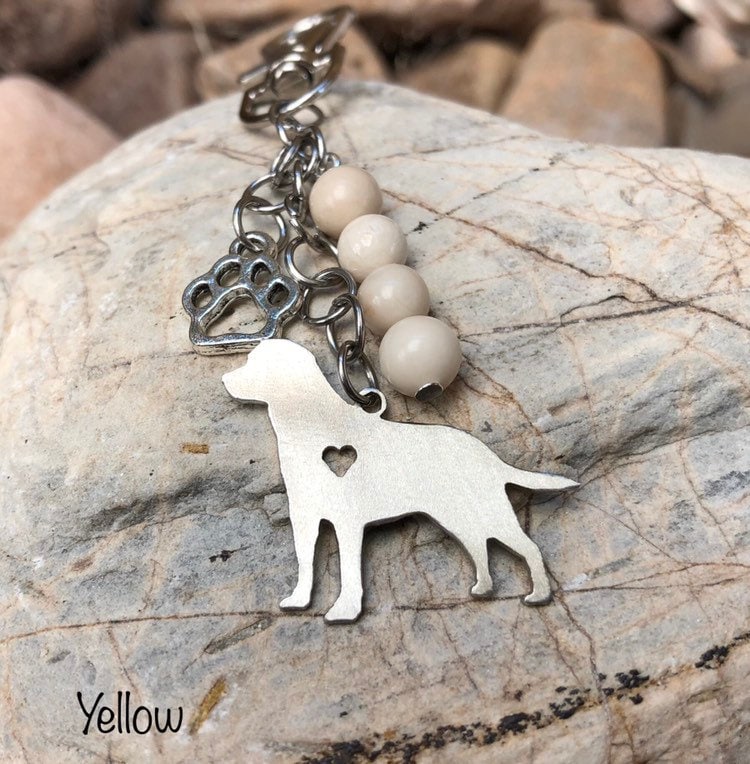 Labradorit Hund Schlüsselanhänger - Haustier Andenken Taschenanhänger Labrador Schmuck Hundeliebhaber Hundeschmuck von ArtistCreationsKaren