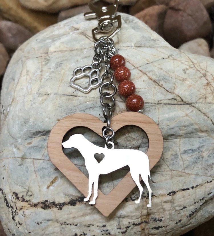 Rhodesian Ridgeback Hunde Schlüsselanhänger, Edelstahl Taschenanhänger, Haustier Andenken, Schmuck, Weihnachten, Geschenk von ArtistCreationsKaren