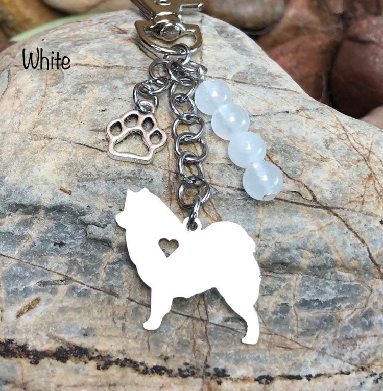 Samojede Hund Schlüsselanhänger, Taschenanhänger, Edelstein Schmuck, Haustier Hunde Liebhaber, Lächelnder Samojede, Weihnachten, Geschenk Samojede Hund Schlüsselanhänger, Taschenanhänger, Edelstein Schmuck, Haustier Hunde Liebhaber, Lächelnder Samojede, Weihnachten, Geschenk von ArtistCreationsKaren