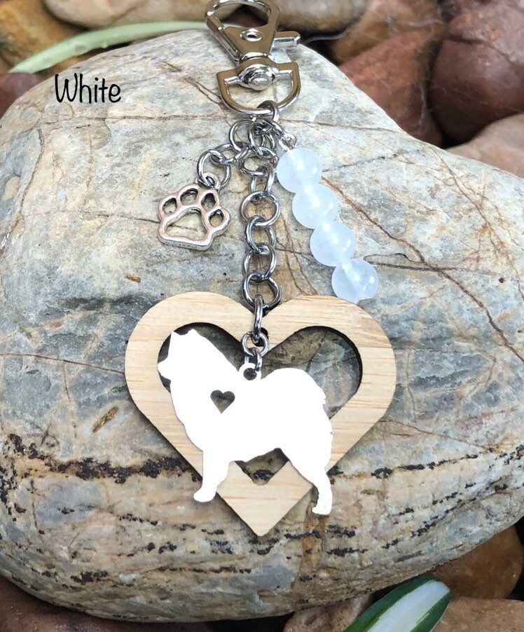 Samoyed Hunde Schlüsselanhänger, Edelstahl Haustier Beutel Charm, Andenken, Samojed Schmuck, Weihnachten, Geschenk von ArtistCreationsKaren