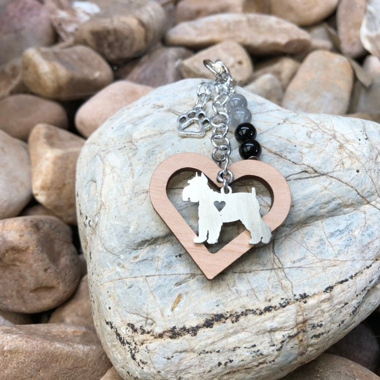 Schnauzer Edelstein Schlüsselanhänger - Hund Tiertasche Charm Schmuck Tier-Thema von ArtistCreationsKaren