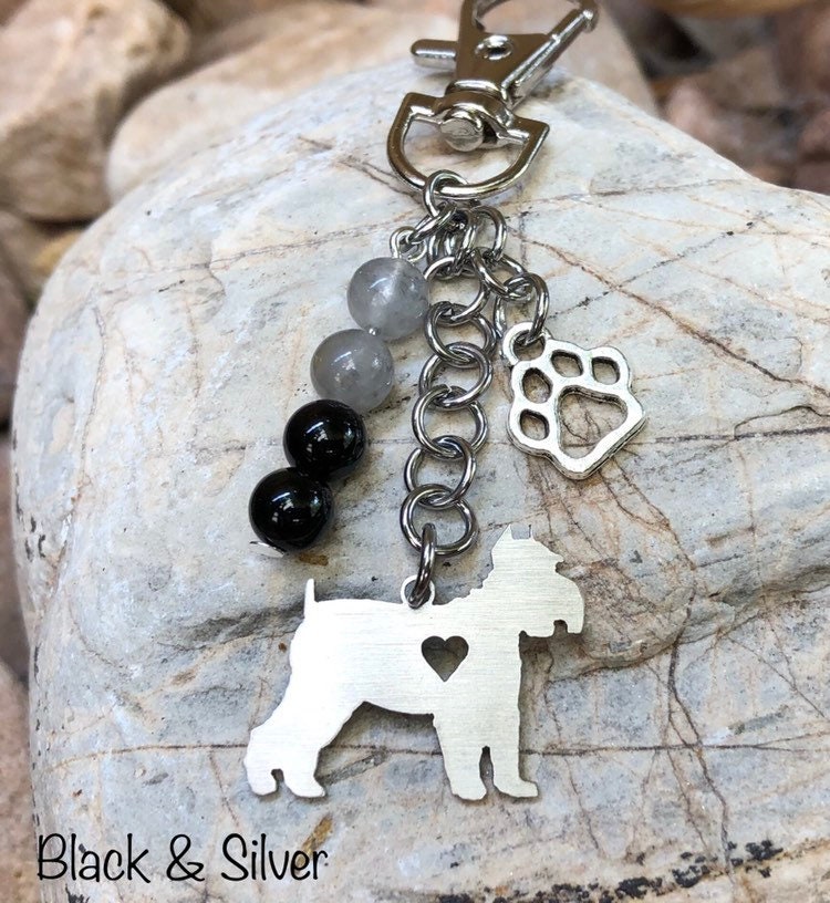 Schnauzer Schlüsselanhänger - Schmuck Taschenanhänger Tier Haustier Andenken von ArtistCreationsKaren