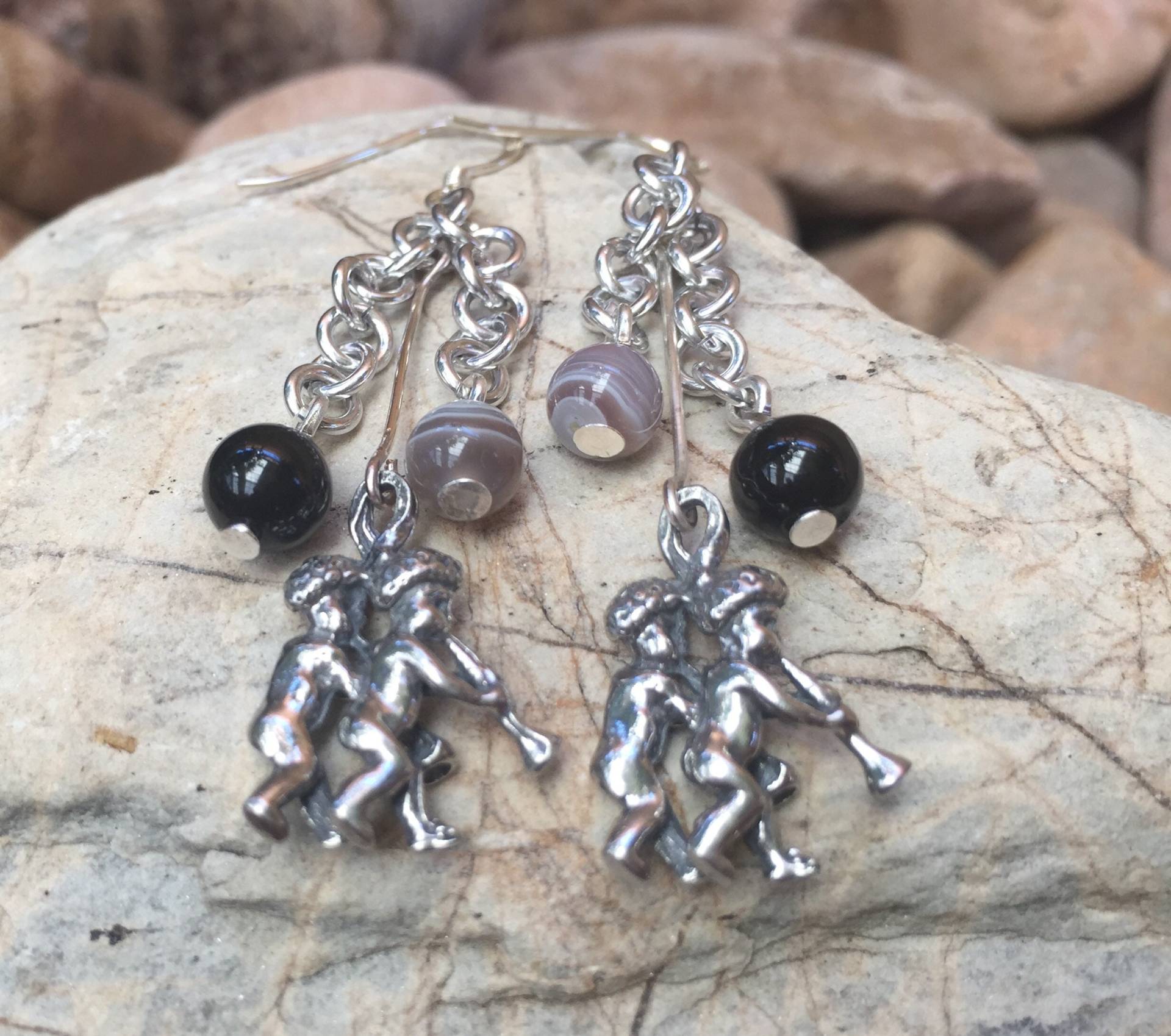 Zwillinge Edelstein Ohrringe - Tropfen Sternzeichen Schmuck Astrologie von ArtistCreationsKaren
