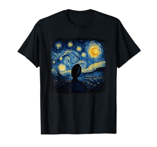 Vincent Van Gogh Starry Night Rugby für Frauen T-Shirt von Artistic Apparel Inspired by Van Gogh