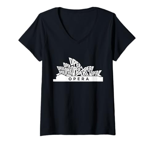 Damen Vom Opernhaus inspirierte Architektur T-Shirt mit V-Ausschnitt von Artistic Culture