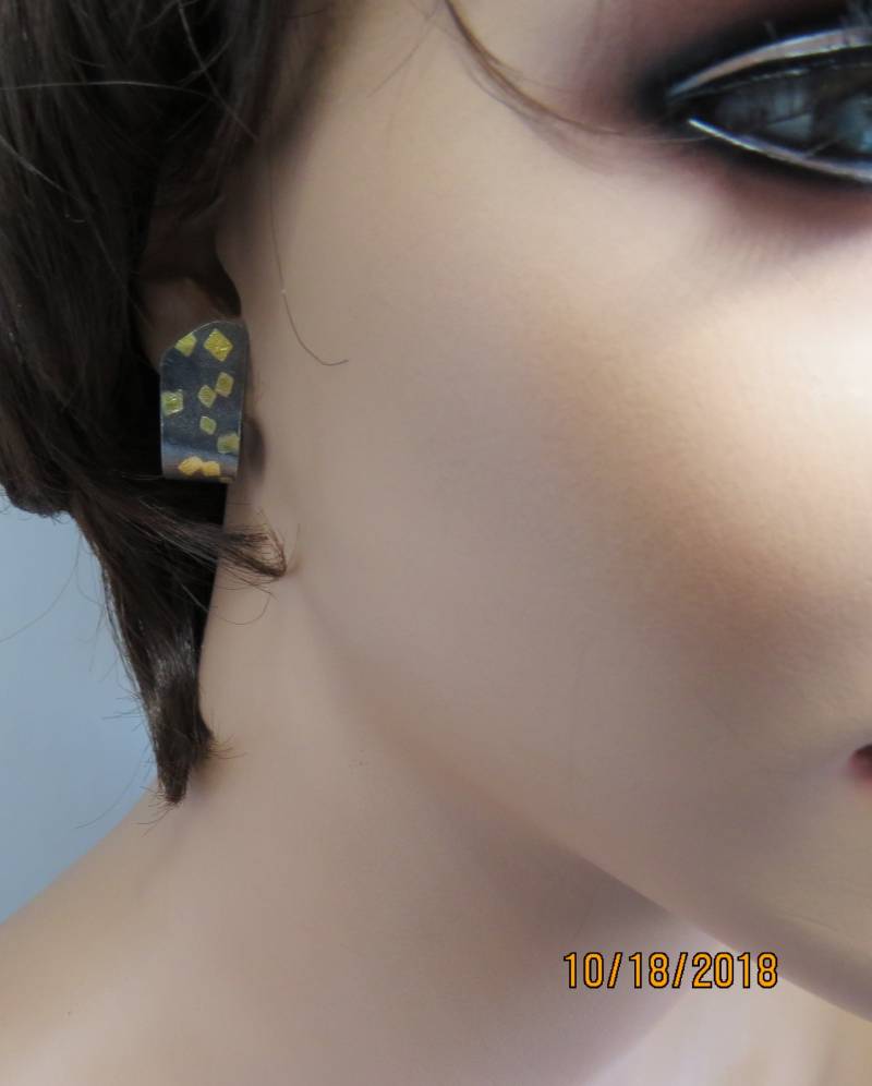 sterling Silber Und 24K Gold Ohrringe von ArtisticJewelrybyPLT