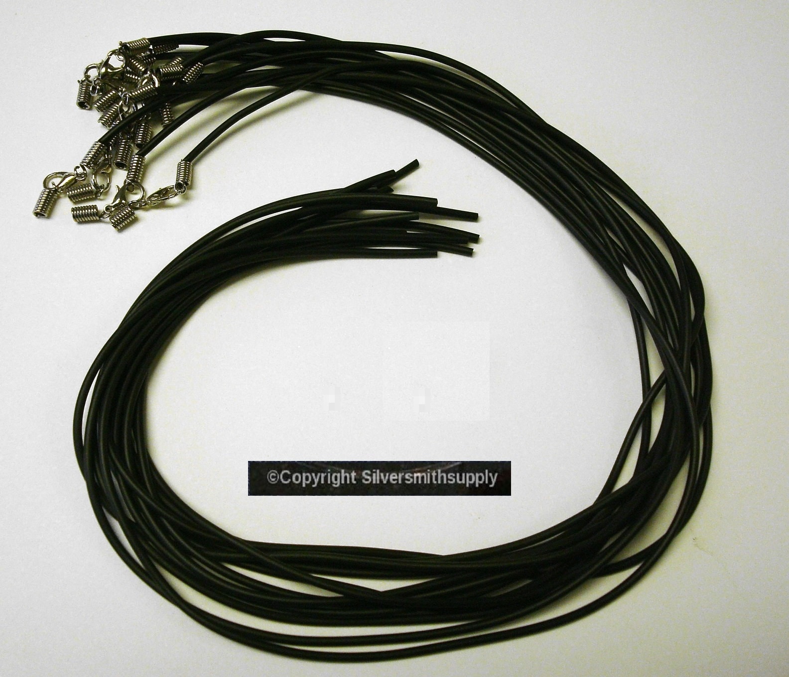 12 Open End Halskette Schnüre 1, 5 Mm Schwarz 18" Länge Mit Karabinerverschluss M155 von Artistrywithbeads