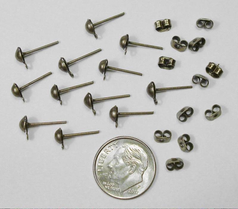 4 Mm Ohrstecker Mit Schmetterlingsverschlüssen 24-Teiliges Lot Bronzefarben Schlaufe Fpe058 4 Mm Ohrstecker Mit Schmetterlingsverschlüssen 24-Teiliges Lot Bronzefarben Schlaufe Fpe058 von Artistrywithbeads