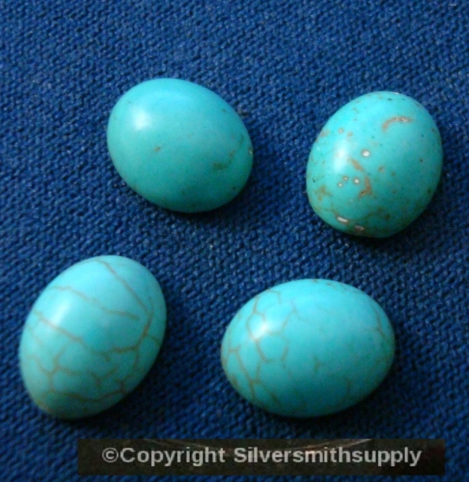 4 Türkis Cabochons 8 X 10 Mm Oval Kreidetürkis Behandelt Gewölbt Flache Rückseite Cb050 4 Türkis Cabochons 8 X 10 Mm Oval Kreidetürkis Behandelt Gewölbt Flache Rückseite Cb050 von Artistrywithbeads