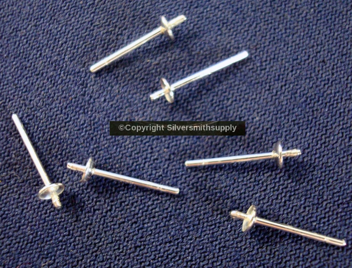 6 Sterling Silber Pflockige Ohrstecker Kleber Auf 1/2 Gebohrte Perle 3 Mm Sse008 von Artistrywithbeads