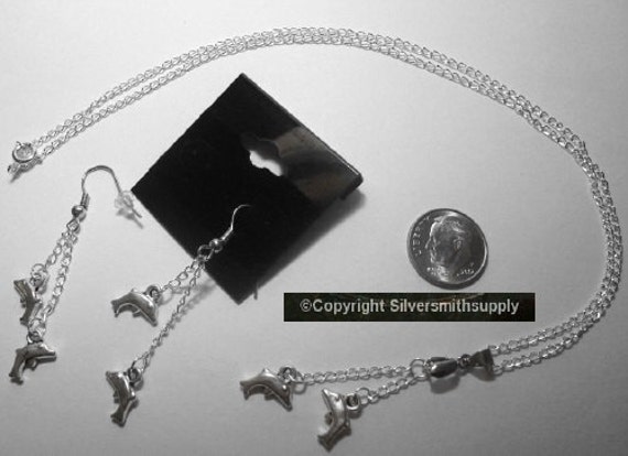Wunderschöne Sterling Versilberte Delphin Baumeln Ohrringe & 18 "Halskette Schmuck Wunderschöne Sterling Versilberte Delphin Baumeln Ohrringe & 18 "Halskette Schmuck von Artistrywithbeads