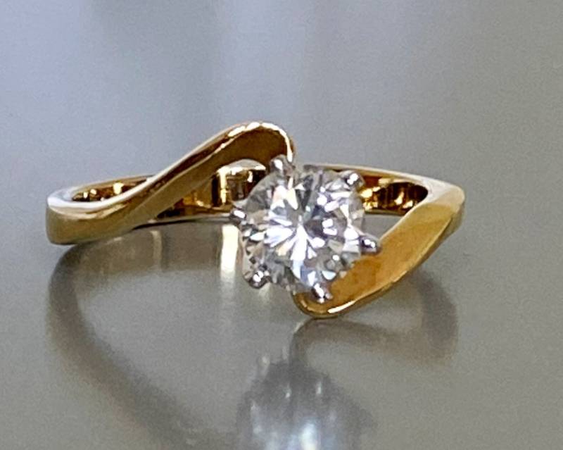 Royal Solitär Ring| Vergoldeter Verlobungsring Aus Silber| Valentinstags-Versprechensring| Krone Ehering| Größe Us 10 Made in Usa von ArtisuStudio