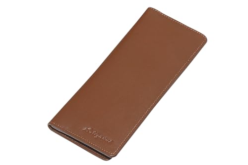 Artizanni Rodeo Geldbörse für Herren, Western Long Natural Full Grain Handmade Tall Checkbook Multi Credit Card 1 ID Window, Cognac, Slim Bifold von Artizanni