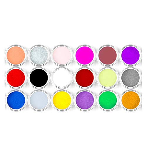 Artlalic 18 Farben Acryl Pulver Nagel Dekoration Für Nail Art Pulver Sparkle Staub Acryl Uv Pulver Staub Schnitzen Skulptur Pigment von Artlalic