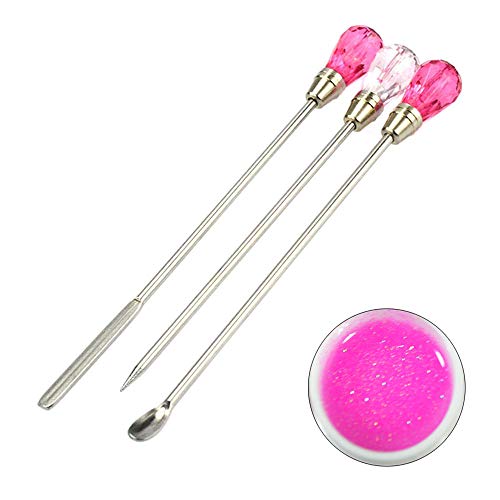 Artlalic 3 teile/satz Nail Art Edelstahl Acryl Polnischen UV Gel Glitter Flüssigkeit Pulver Rühren Rührstab Spatel Löffel Stick Maniküre Werkzeug von Artlalic