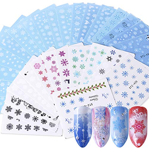 Artlalic 30 Blatt Nail Art Wasser Aufkleber Aufkleber Schneeflocke Weihnachten Wasserzeichen Dekoration von art lalic