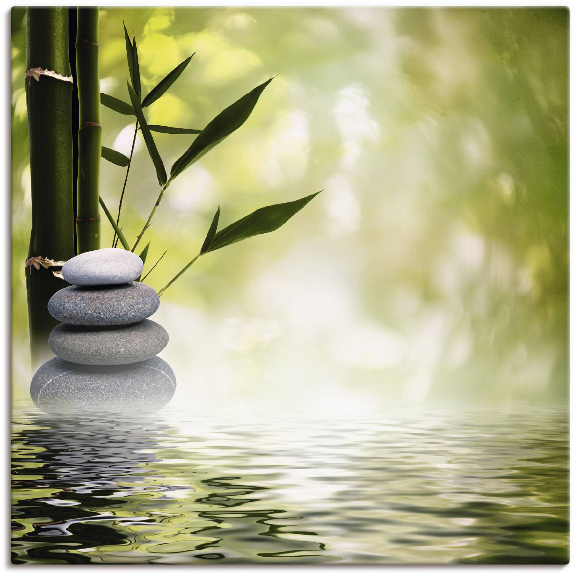 Artland Leinwandbild "Asiatische Spa Steine" Spa 1 Stk. tlg. als Alubild, Outdoorbild, Leinwandbild, Poster, Wandaufkleber von Artland